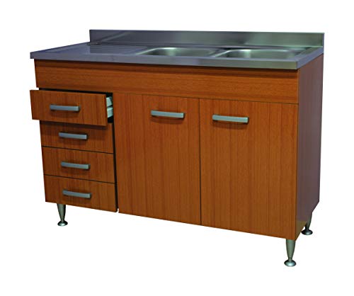 Mueble bajo lavabo de porcelana, 2 puertas para fregadero de porcelana, 120 cm (no incluido)