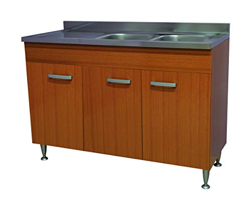 Mueble bajo lavabo de porcelana, 3 puertas para fregadero de porcelana, 120 cm (no incluido)