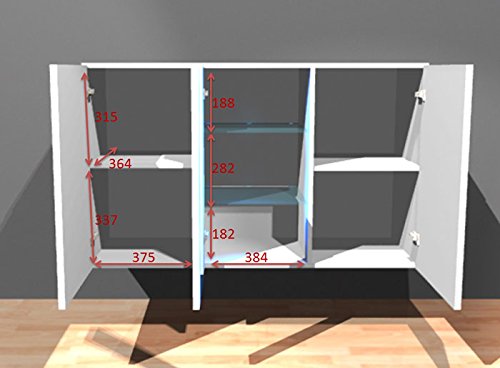 muebles bonitos – Aparador Colgante de diseño Salve en Color Blanco con Negro