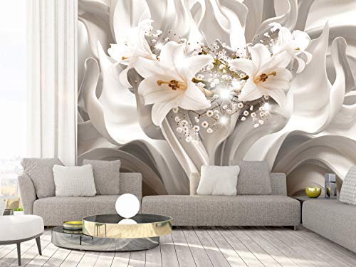 murando Fotomurales Flores Lirios 400x280 cm XXL Papel pintado tejido no tejido Decoración de Pared decorativos Murales moderna Diseno Fotográfico Oficina Pasillo 3D Effecto Abstracto b-C-0595-a-a