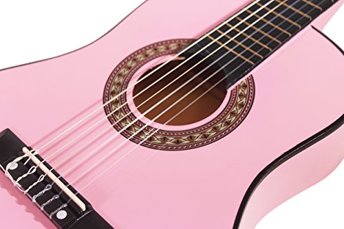 Music Alley Guitarra acústica clásica de niños secundaria, color Rosa