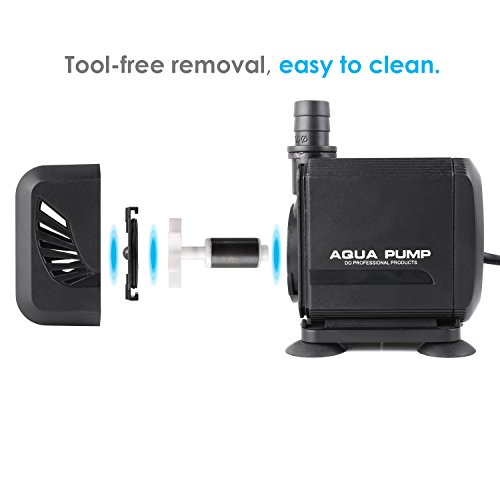 MVPOWER Bomba de Agua Sumergible Bomba para Estanque Fuente Acuario Potencia de 15W Velocidad de Flujo de 1500L/H Cabezal Hidráulico de 1.6M Boquilla