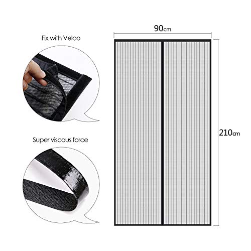 MYCARBON Mosquitera Puerta Magnetica Corredera Cortina Mosquitera Magnética para Puertas Cortina de Sala de Estar la Puerta del Balcón Puerta Corredera de Patio  (90*210cm)