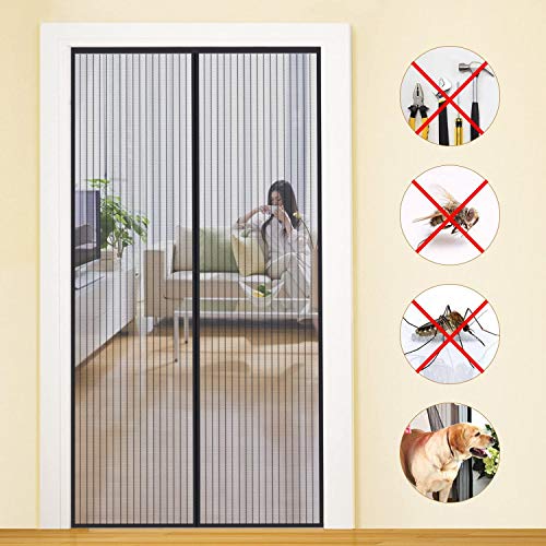 MYCARBON Mosquitera Puerta Magnetica Corredera Cortina Mosquitera Magnética para Puertas Cortina de Sala de Estar la Puerta del Balcón Puerta Corredera de Patio  (90*210cm)