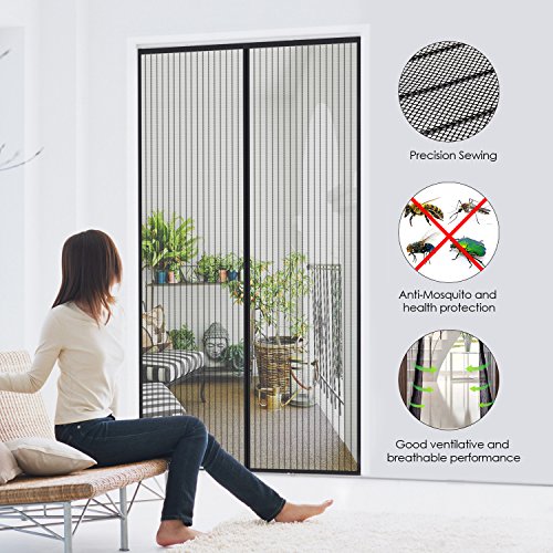 MYCARBON Mosquitera Puerta Magnetica Corredera Cortina Mosquitera Magnética para Puertas Cortina de Sala de Estar la Puerta del Balcón Puerta Corredera de Patio  (90*210cm)