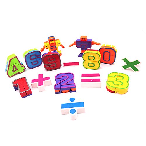 Mymiyou Número de Robots figura de acción regalo de juguete para los niños educación de la primera infancia 15 piezas