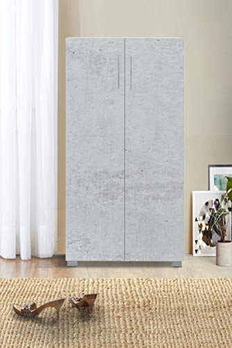 Myoshome - Mueble Zapatero Armario De 60 x 32 x 124 cm Sileno (Cemento Blanco)