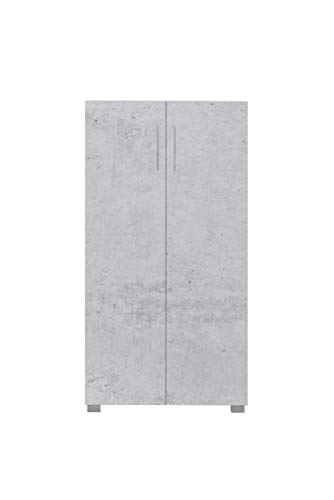 Myoshome - Mueble Zapatero Armario De 60 x 32 x 124 cm Sileno (Cemento Blanco)
