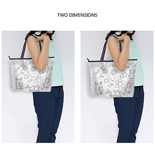 NaiiaN Correa de peso ligero Bolsos Tema de química Fórmula química Tubo de ensayo en papel Bolsos de hombro vintage Bolso de mano Monedero Compras para mujeres Niñas Damas Estudiantes