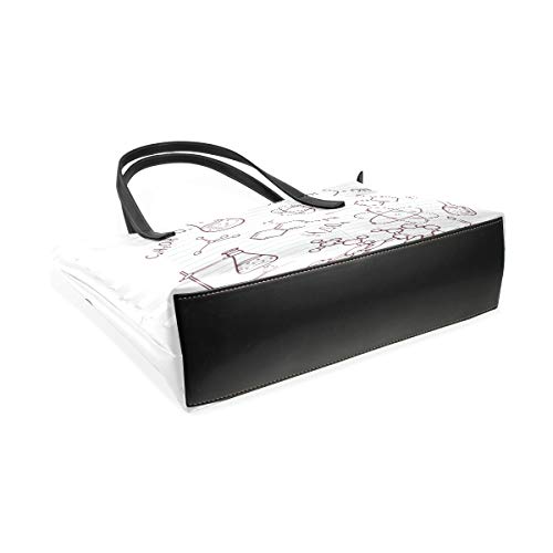 NaiiaN para Mujeres Niñas Señoras Estudiantes Bolsos de hombro Bolsos Correa de peso ligero Cuero Química Tema Fórmula química Tubo de ensayo en papel Bolsa de mano Monedero Compras Vintage