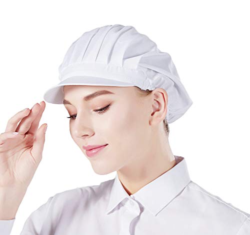 Nanxson 3pcs Unisex Color sólido Taller Industrial Sombreros de Cocina de Trabajo Protectores CF9035 (Blanco * 3 Piezas, Grande)