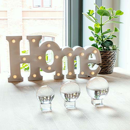 Navaris Bola de Cristal para fotografía - Esfera con Soporte - Bola de Vidrio K9 Transparente para decoración - Ø 80mm