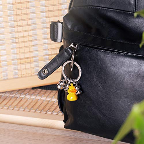 Navaris Llavero de Pato - Llavero de Metal para Llaves Coche y casa - Colgante para Mochila o Bolso con Familia de Patos