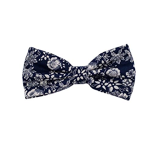 Neckchiefs Cabeza Plana Tipo Algodón Estampado Hombres Pajarita Azul Blanco Porcelana Cravat Cumpleaños Banquete Fecha de la Boda (Color : Multi-Colored, Size : Gift Box)