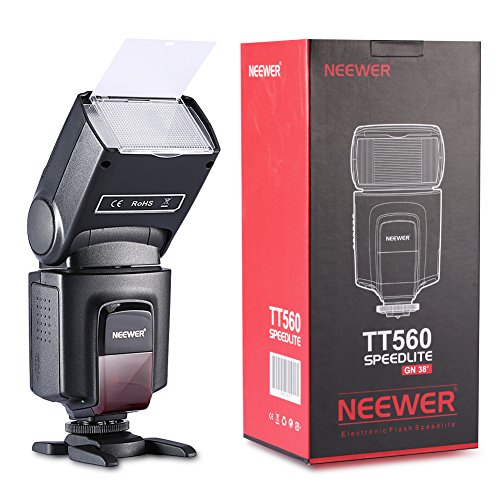 Neewer TT560 - Flash Speedlite para Canon, Nikon, Sony, Olympus, Panasonic, Pentax, Sigma, Minolta, Leica y Otros, Negro