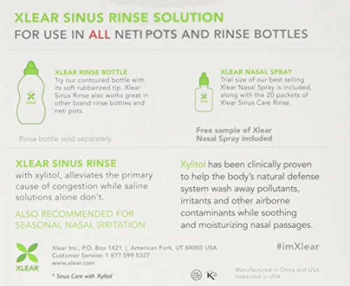 Neti Xlear Sinus Care - Paquetes de repuesto (20 unidades)