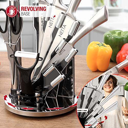 NETTA - Set de Cuchillos Profesionales de Acero Inoxidable Premium de 8 Piezas - Kitchen Knives