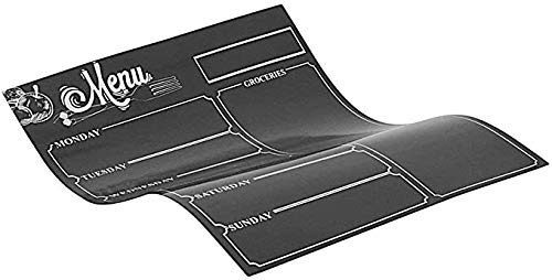 Newcomdigi Pizarra Magnética para Nevera Pizarra de Planificación con Calendario Semanal para Frigorífico Organizador Magnética para Notas y Planificación Semanal 30 x 40 cm Color Negro