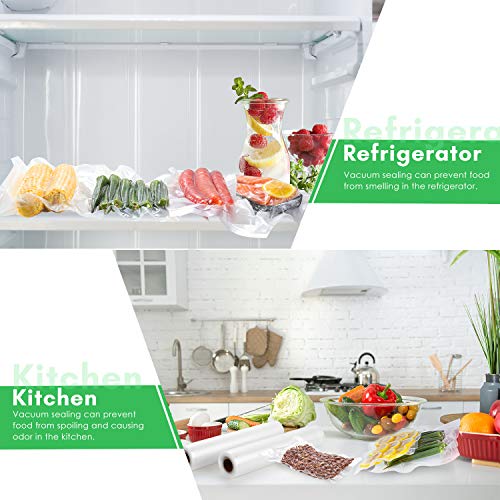 Newdora Rollos para Envasadora Sellador de Vacío, Bolsas Vacio Alimentos, Bolsas de Vacío Profesionales, para la Conservación de Alimentos, para Cocina 28 * 600cm (2 SET)