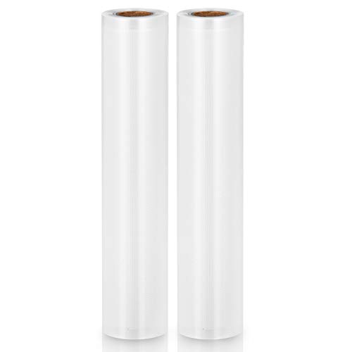 Newdora Rollos para Envasadora Sellador de Vacío, Bolsas Vacio Alimentos, Bolsas de Vacío Profesionales, para la Conservación de Alimentos, para Cocina 28 * 600cm (2 SET)