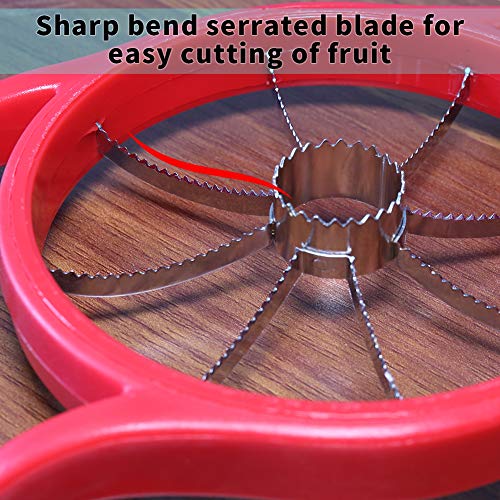 Newness Cortador de Manzanas, acero inoxidable pelador de manzanas con 8 afilaron la lámina serrada, la manija ergonómica del apretón y la base plástica