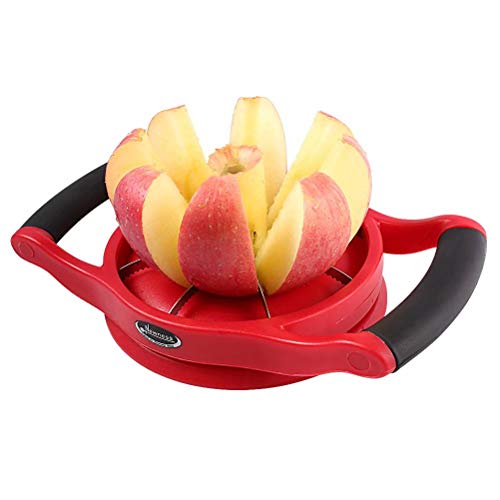 Newness Cortador de Manzanas, acero inoxidable pelador de manzanas con 8 afilaron la lámina serrada, la manija ergonómica del apretón y la base plástica