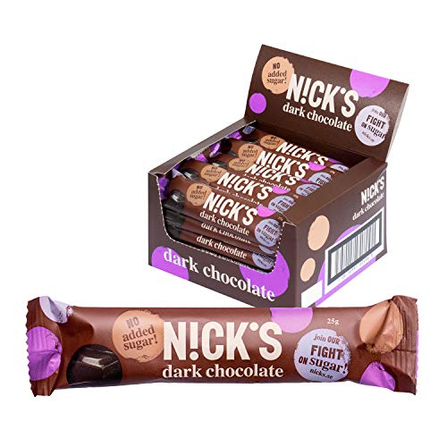 NICKS Chocolate sin azúcar añadido 30 x 25g (Chocolate negro)