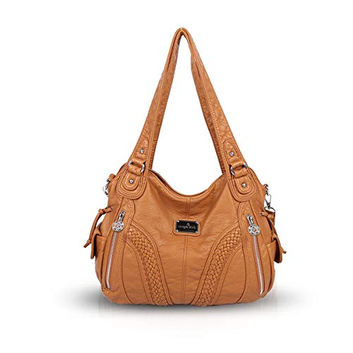 NICOLE & DORIS Bolso al Hombro de Piel Lavada para Mujeres Hobo Bolsos Bolso Bandolera