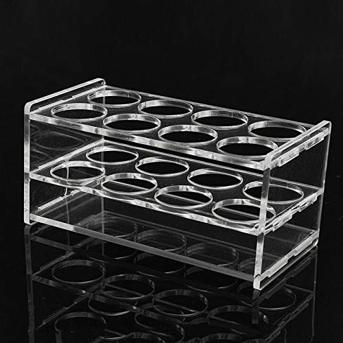 N/J 8 Agujeros de ensayo de plástico Gradilla for Tubos de Pruebas de Almacenamiento de Titular Soporte del Tubo de ensayo Soporte Escuela Estante 145 * 70 * 70mm (Color : Clear)