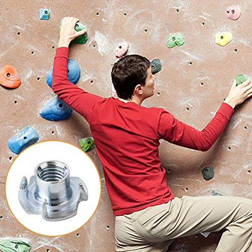 NJXM 200 PC en Caja de Acero al Carbono de Cuatro Garras Tuerca en Forma de Tuerca en T 4 Tipo Tenedor galvanizado galvanizado tee Ciego de Acero Tuerca Agujero,200PCS