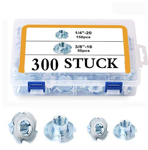 NJXM 200 PC en Caja de Acero al Carbono de Cuatro Garras Tuerca en Forma de Tuerca en T 4 Tipo Tenedor galvanizado galvanizado tee Ciego de Acero Tuerca Agujero,200PCS
