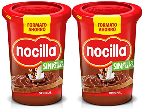 Nocilla Original: crema de cacao natural con avellanas - Sin aceite de palma - 2 envases de 650 gramos - (1.300gr)