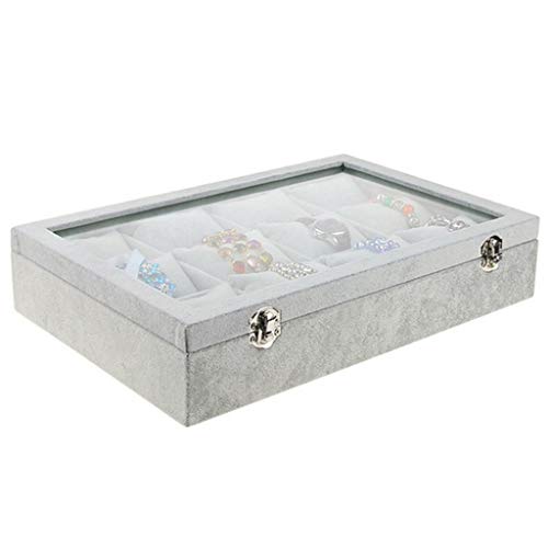 non-brand Caja de Almacenamiento Joyería Vitrina de Joyas Herramienta de Laboratorio Equipo Trabajo - Gris