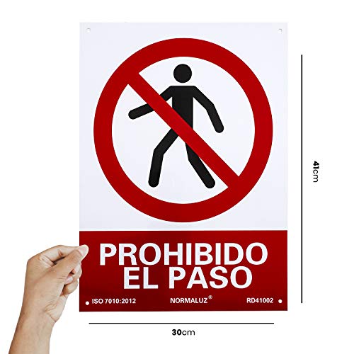 Normaluz RD41002 - Señal Prohibido El Paso Carteles PVC 0,7mm 30x40 cm