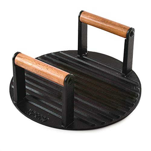 Norpro Pre-Seasoned Cast Iron 8.75 Inch Grill Top/Bacon Press