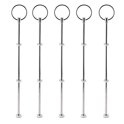 Nsiwem 5 Set Plata Accesorios de Soporte para Pastel Kits Cake Plate Fittings Barras de Soporte para Placas de Pastel Metal Barra Expositor para Tartas(Redonda)