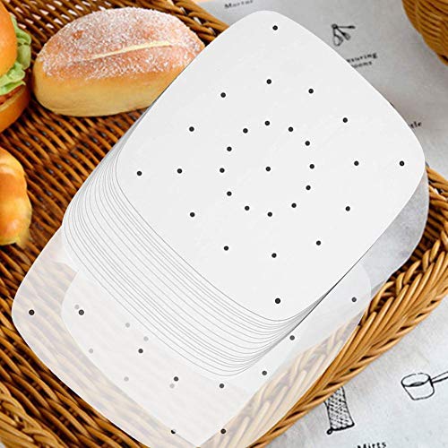 N/T Freidora de aire de papel pergamino accesorio de papel perforado Pergamino freidora de aire Liner Pergamino pantalla para freidora de aire cesta de vapor