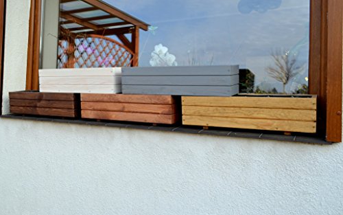 NUEVO Jardinera de acero madera Top Macetero Jardín Terraza montado D6 nogal