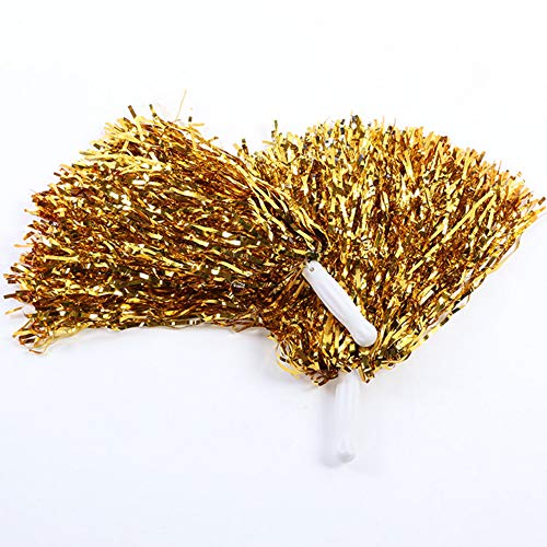 Nuluxi Pompones de Porristas Deportivos Juego de Animadoras Pompones Traje de Animadora Pompones Deportes Accesorios Adecuado para Escuadrones Jugadores Partidos Fiestas y Bailarines-12 Pcs (Dorado)