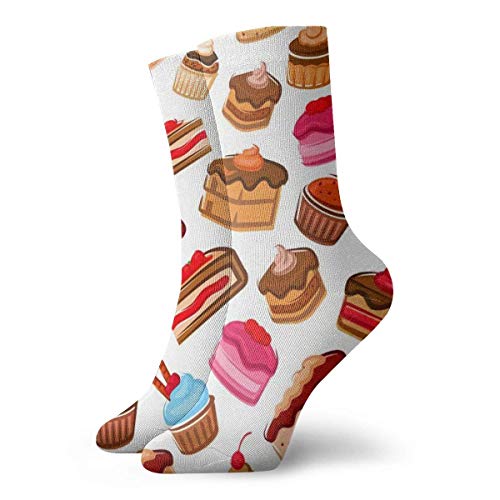 NZ Unisex Socks,Cupcakes, Cakes And Muffins,Printed Soft Socks All-seasons Crew Socks Short Socks,Length(30cm)