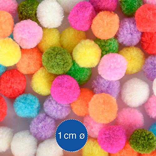 OfficeTree 500 Pompones Manualidades - Pompones de Colores Manualidades - Gran Diversión para Niños y Adultos Decoración Costura DIY Party - Ø Aprox. 0,4 Pulgadas 10 mm