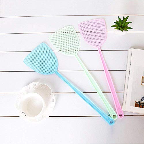 OFKPO 3 Piezas Matamoscas Pest Control - Raqueta matamoscas (Verde+Azul+Rosa)