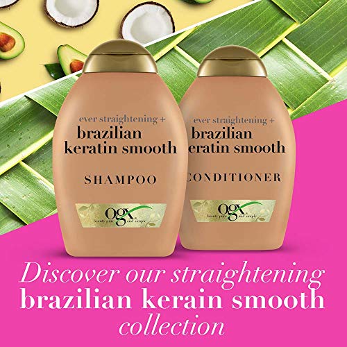 OGX, Acondicionador Keratina Brasileña, Cabellos Ondulados o Rizados, 385 ml