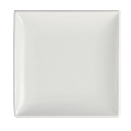 Olympia plato cuadrado de porcelana U154, blanco (Pack de 12)