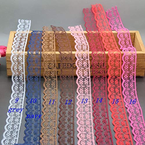 Opción De 32 Colores 10Y / Lote 2.2Cm Tela De Encaje Recorte   Accesorios De Ropa Artesanías Diy Decoración Del Hogar De Moda C0160,10 Azul Marino
