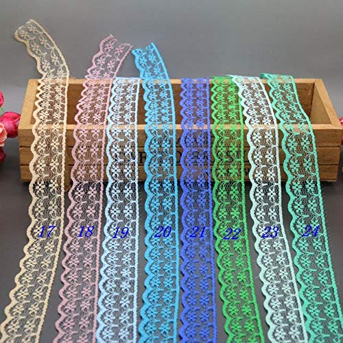 Opción De 32 Colores 10Y / Lote 2.2Cm Tela De Encaje Recorte   Accesorios De Ropa Artesanías Diy Decoración Del Hogar De Moda C0160,10 Azul Marino