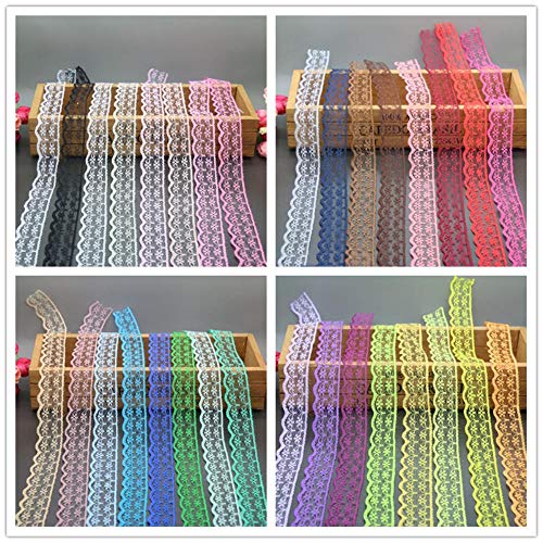 Opción De 32 Colores 10Y / Lote 2.2Cm Tela De Encaje Recorte   Accesorios De Ropa Artesanías Diy Decoración Del Hogar De Moda C0160,10 Azul Marino
