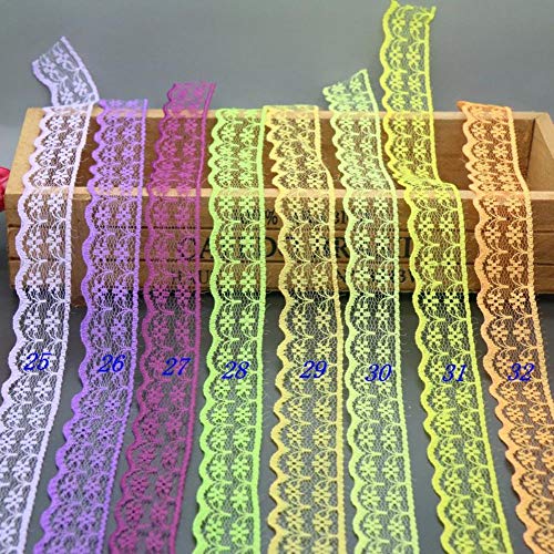 Opción De 32 Colores 10Y / Lote 2.2Cm Tela De Encaje Recorte   Accesorios De Ropa Artesanías Diy Decoración Del Hogar De Moda C0160,10 Azul Marino