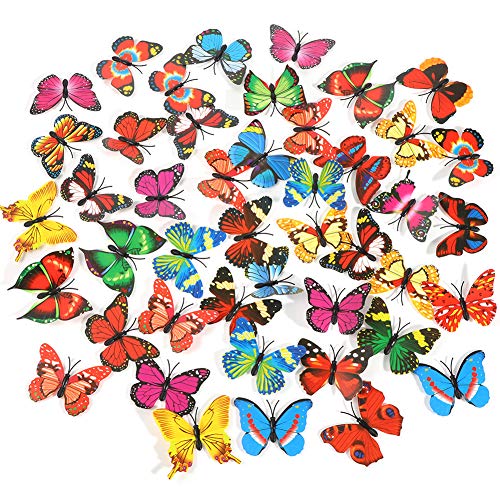 Opopark 200 Piezas Etiquetas Engomadas Mariposas, Adhesivo de Pared Mariposas Extraíble Color 3D para Decoración Casera de Bricolaje, Habitación de Bebé