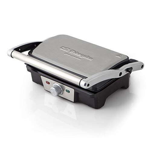 Orbegozo GR 3800 - Grill- parrilla eléctrica con placas abatibles 180°, superficie antiadherente, tapa basculante adaptable al grosor, 1500 W de potencia